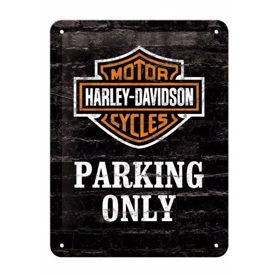 Muurplaatje Harley Davidson parking 15 x 20 cm