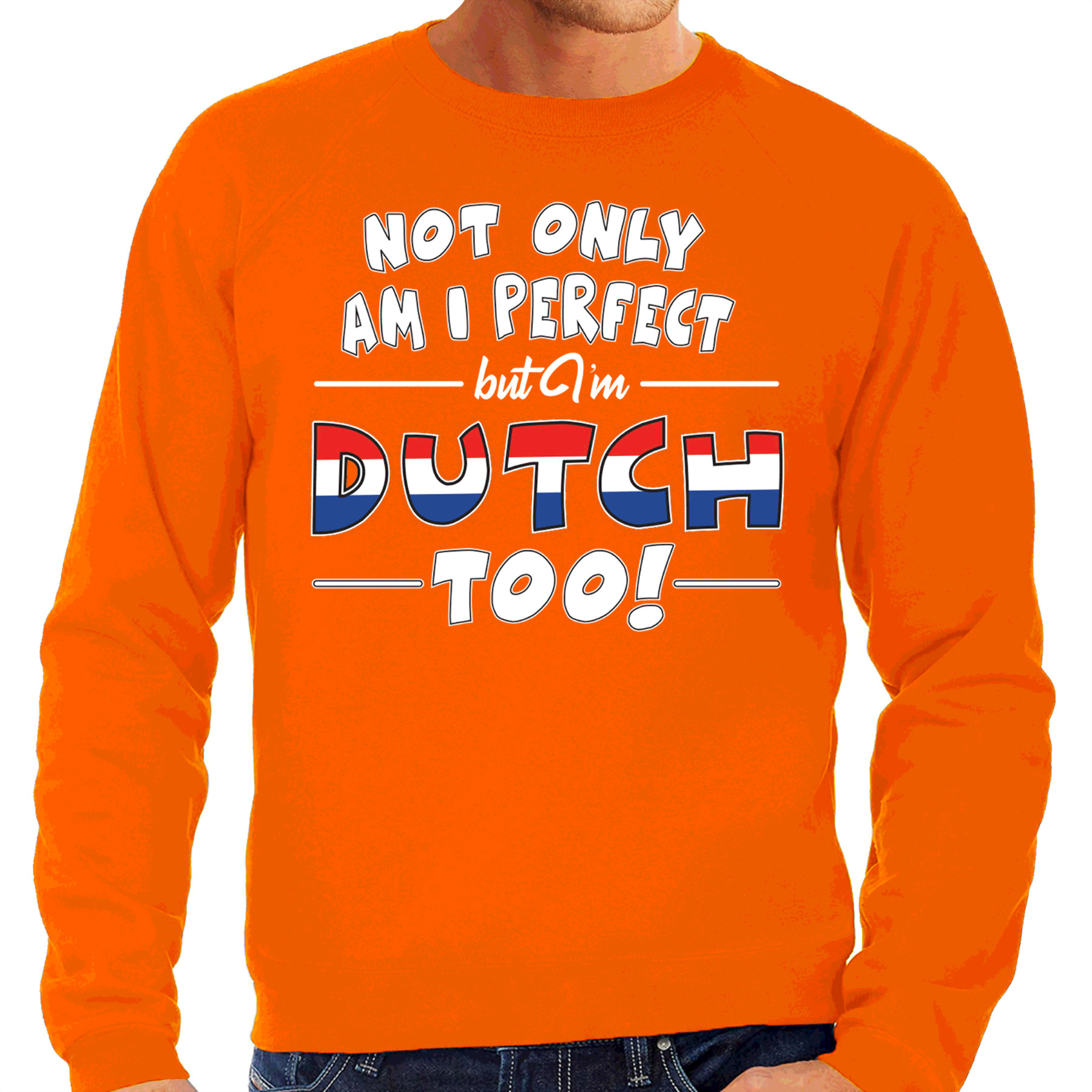 Not only perfect Dutch-Nederland sweater oranje voor heren