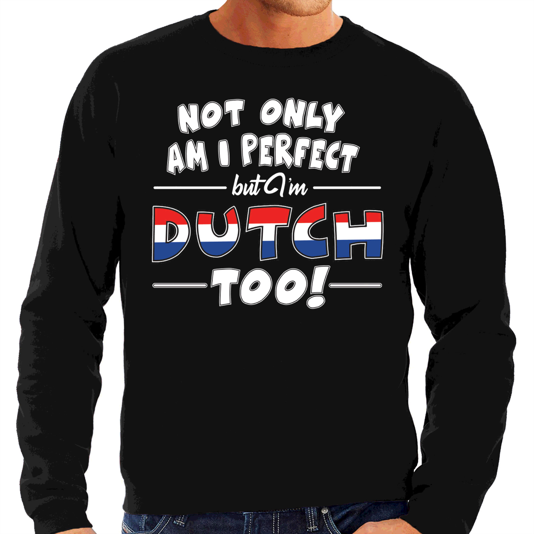 Not only perfect Dutch-Nederland sweater zwart voor heren