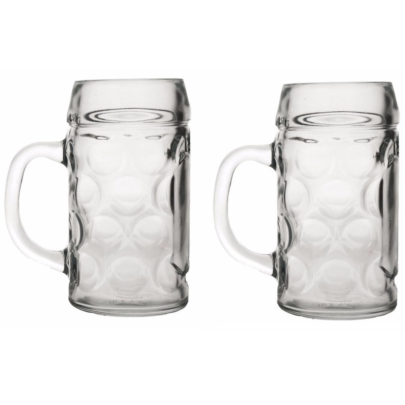 Oktoberfest - 2x Bierpullen/Bierglazen 1 liter Oktoberfest glazen
