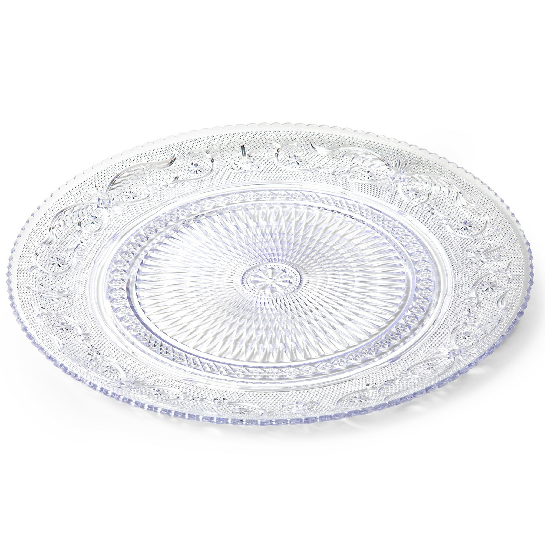 Onbreekbare Ontbijt-gebakbordjes kunststof kristal stijl transparant Dia 18 cm