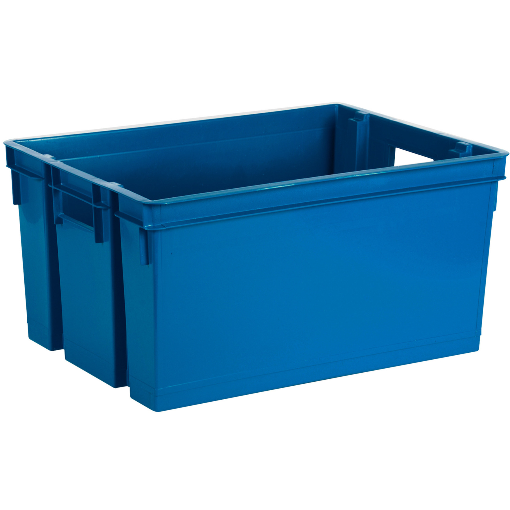 Opbergbox-opbergkrat 50 L blauw kunststof 56 x 41 x 29 cm stapelbaar-nestbaar