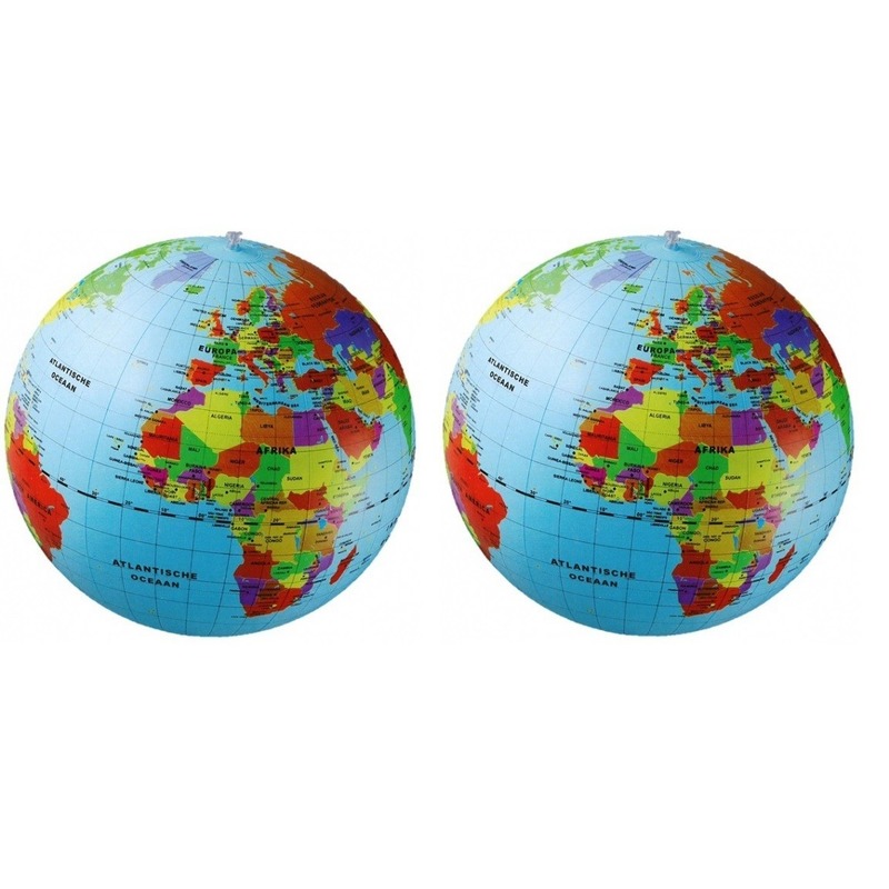 Opblaasbare strandbal wereldbol/aarde 50 cm