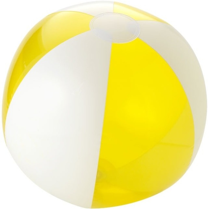Opblaasbare strandballen geel/wit 30 cm