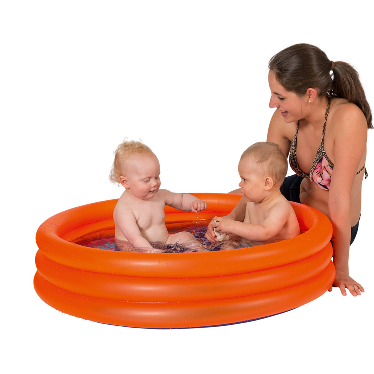 Oranje opblaasbaar zwembad 122 x 23 cm speelgoed