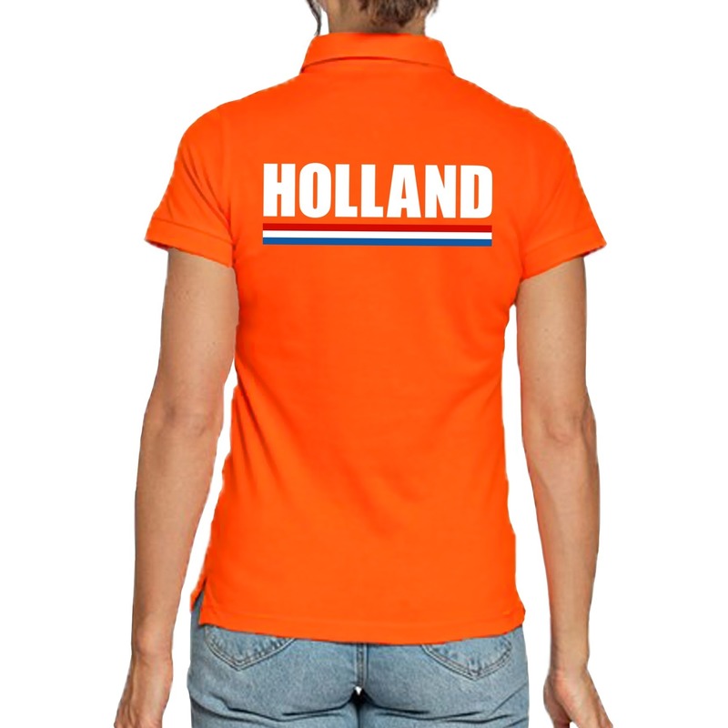 Oranje poloshirt Holland voor dames