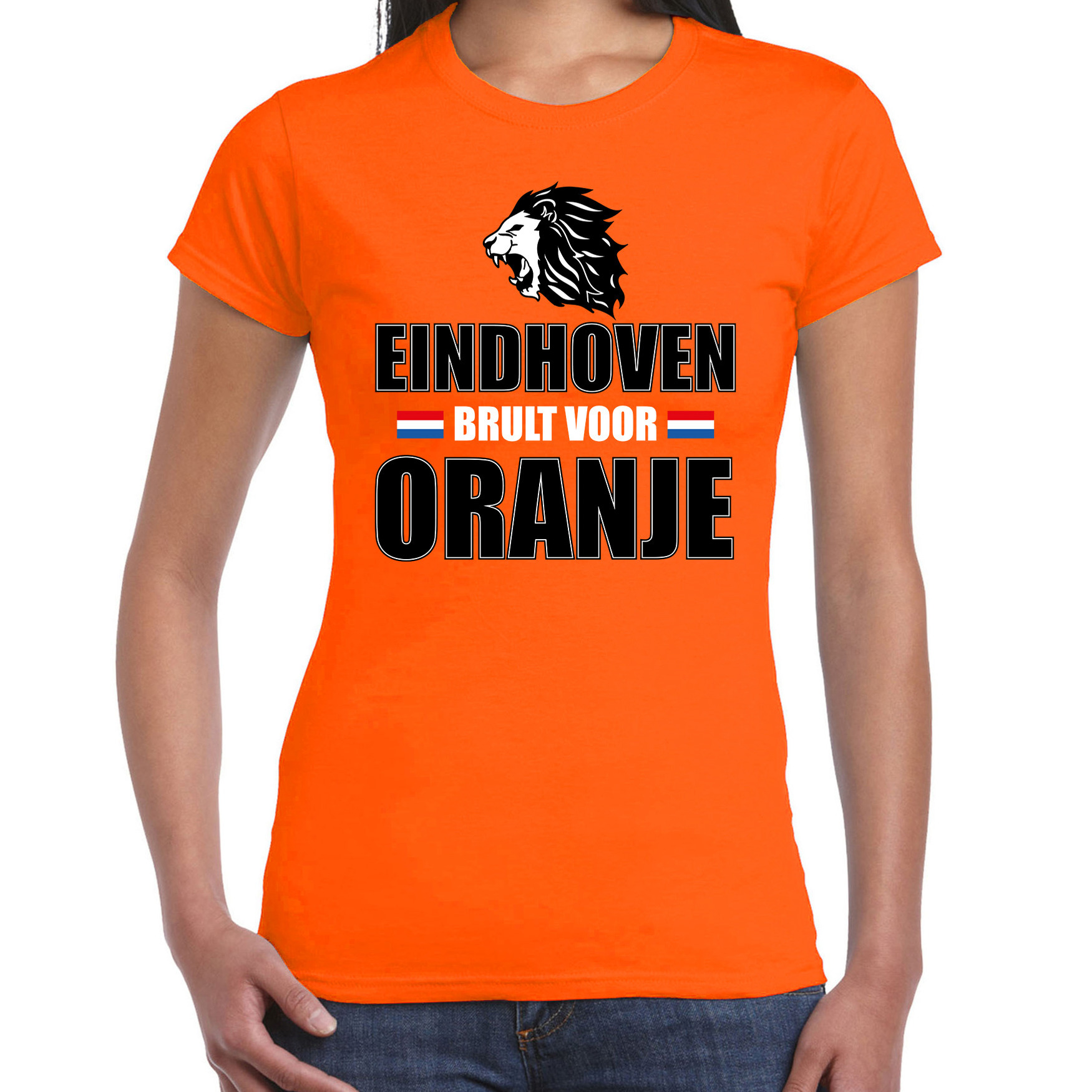 Oranje t-shirt Eindhoven brult voor oranje dames Holland-Nederland supporter shirt EK- WK
