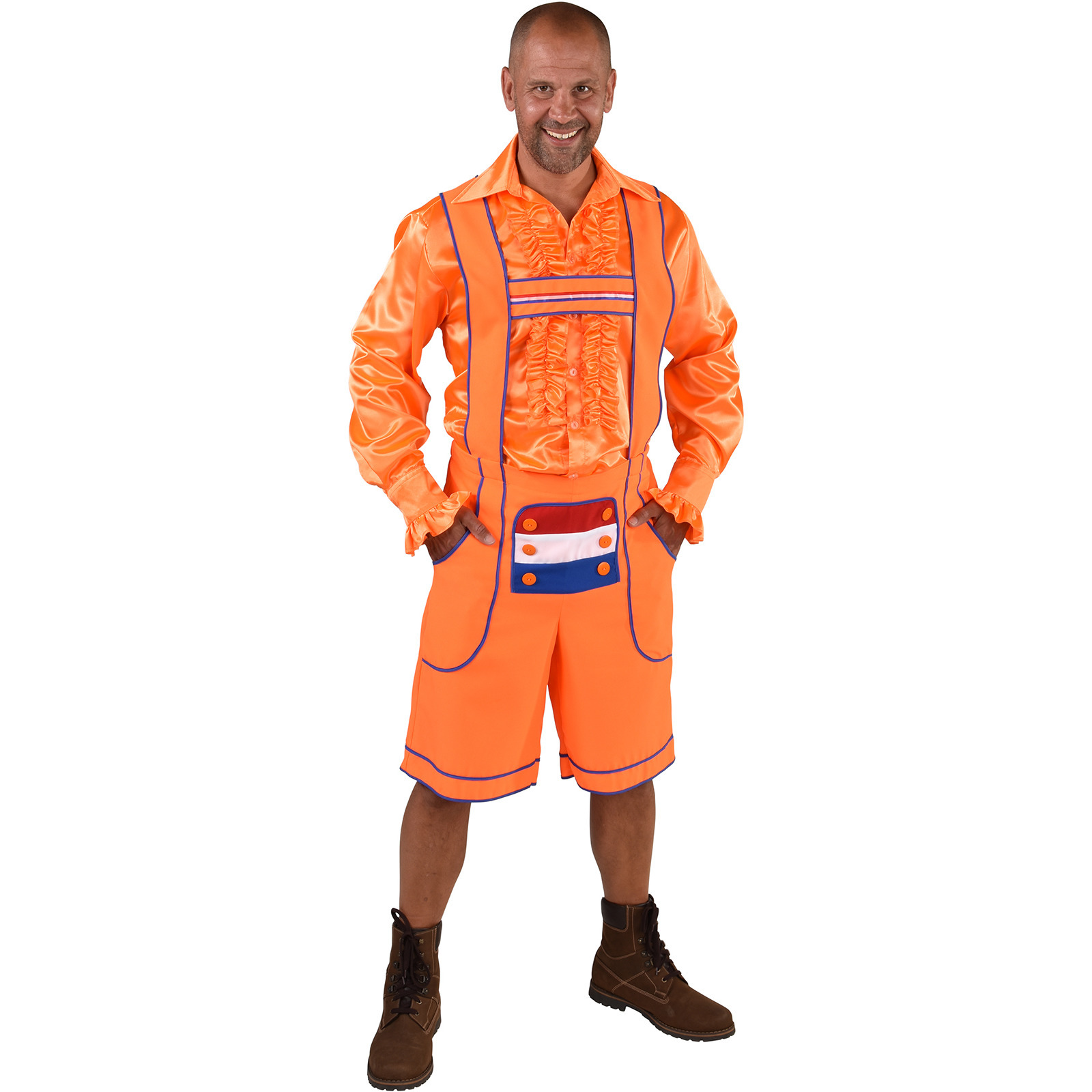 Oranje Tiroler broek - lederhosen verkleedkleding