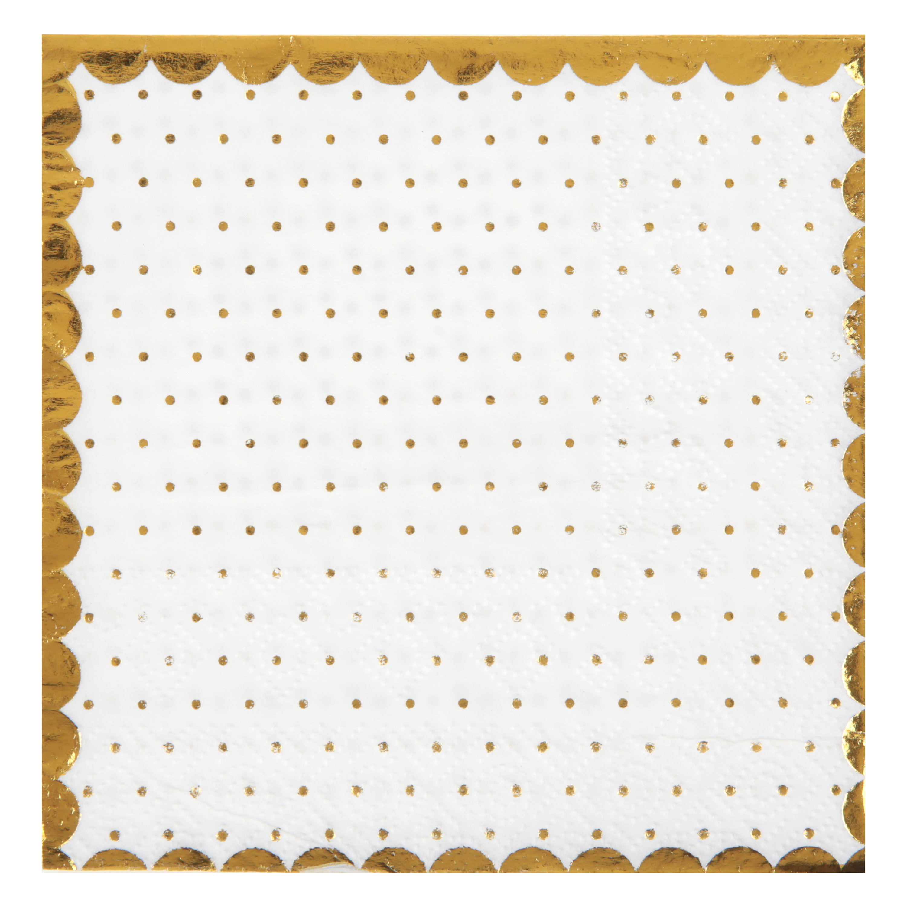 Papieren servetten - stippen - Bruiloft - 20x stuks - 25 x 25 cm - wit/goud