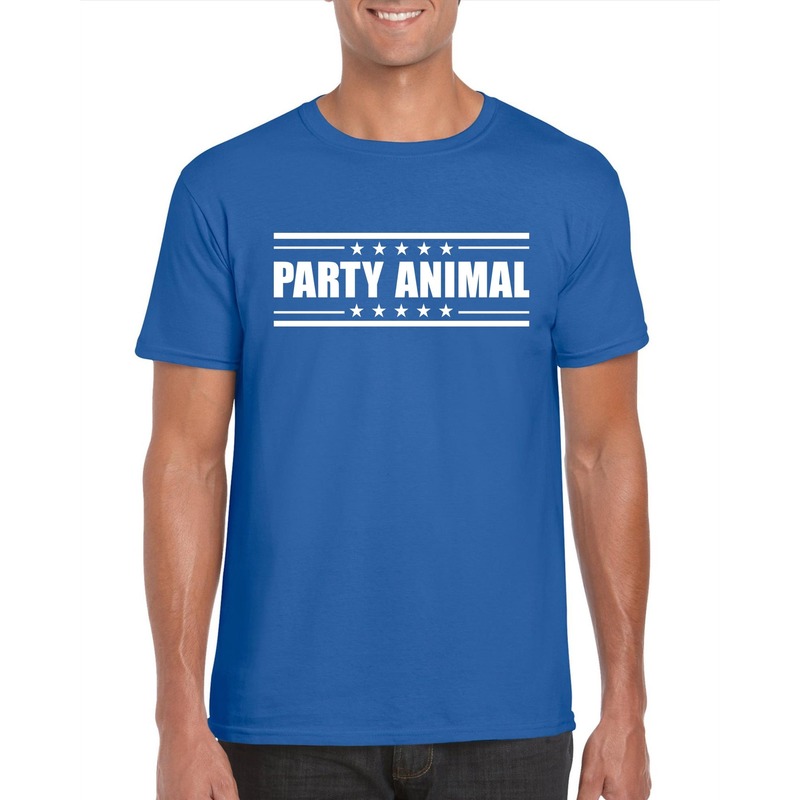 Party animal t-shirt blauw heren