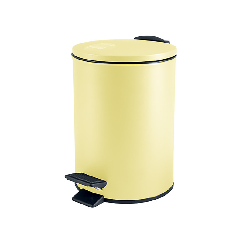 Pedaalemmer Cannes geel 5 liter metaal 20 x 27 cm soft-close toilet-badkamer