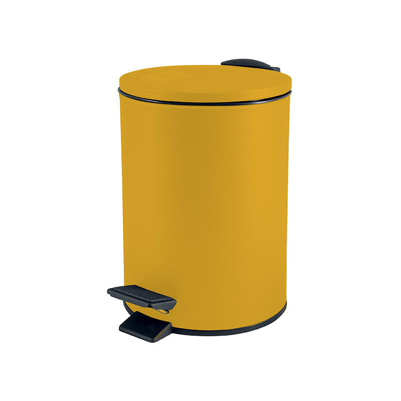 Pedaalemmer Cannes safraan geel 5 liter metaal 20 x 27 cm soft-close toilet-badkamer