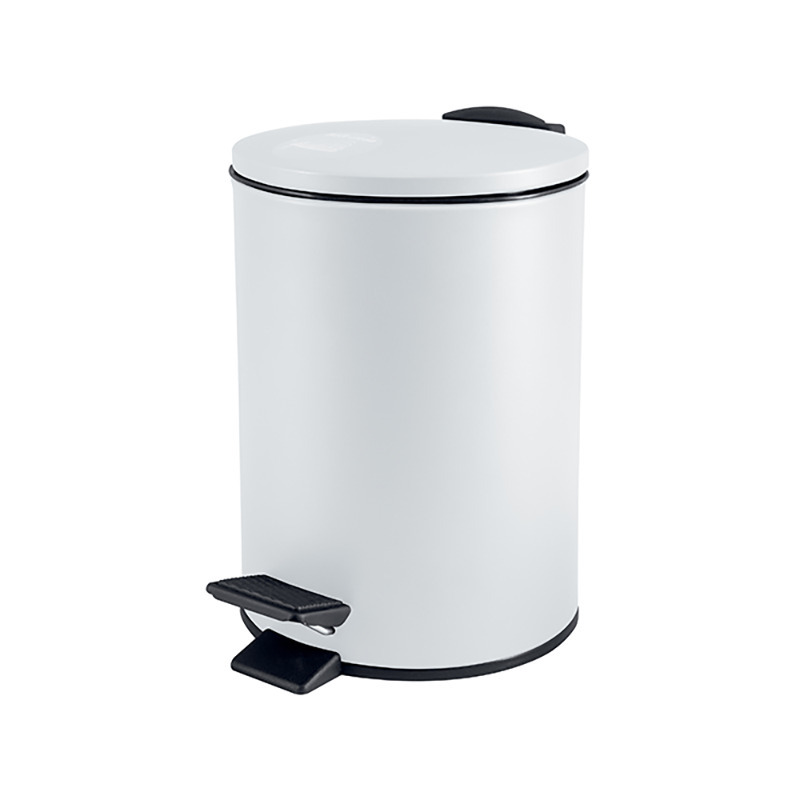 Pedaalemmer Cannes wit 5 liter metaal 20 x 27 cm soft-close toilet-badkamer