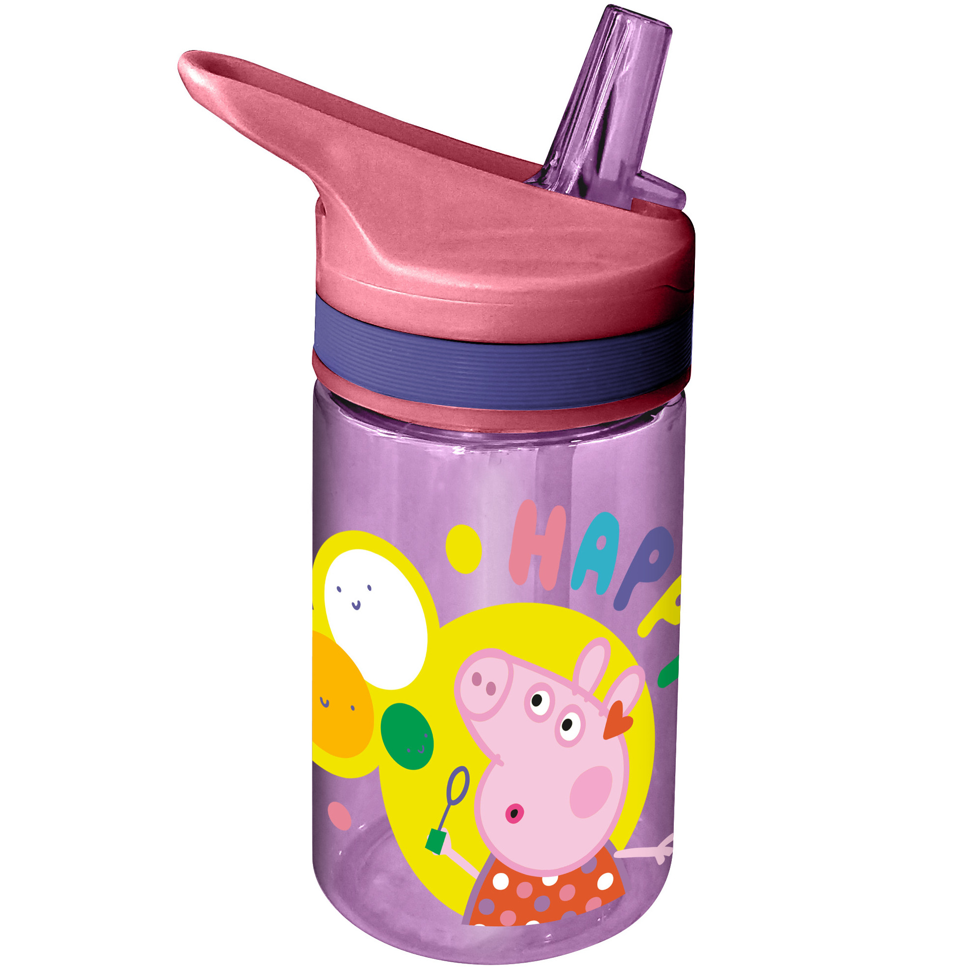 Peppa Pig drinkfles-drinkbeker-bidon met drinktuitje roze kunststof 400 ml
