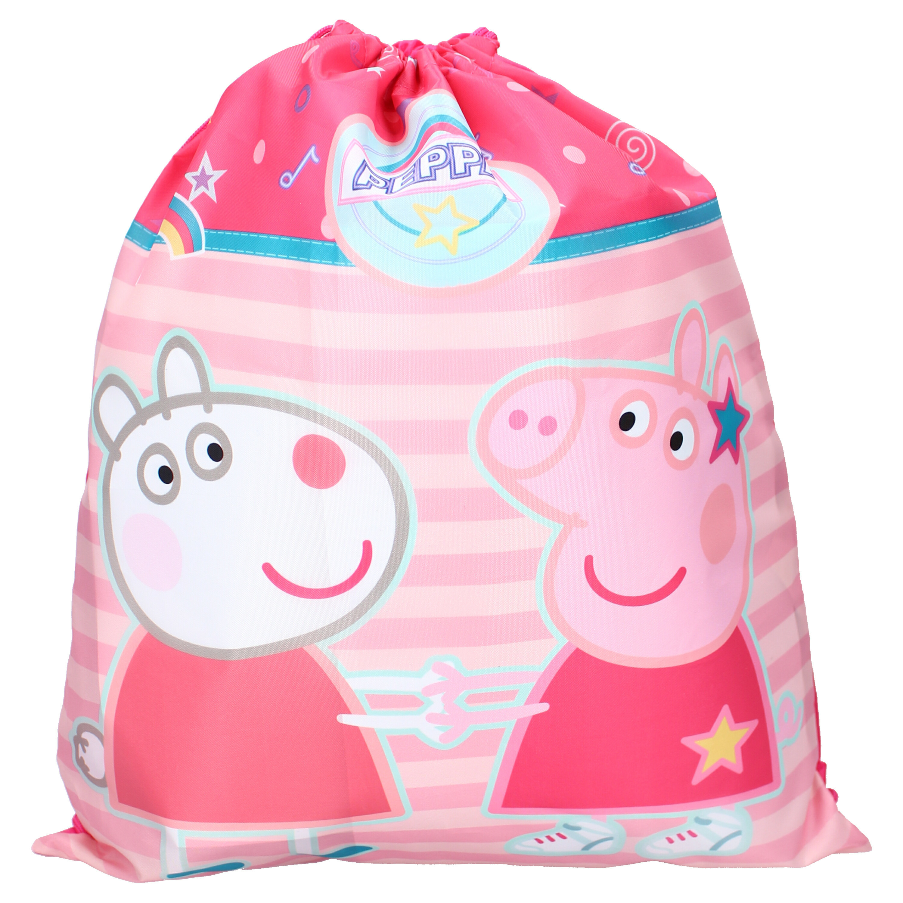 Peppa Pig gymtas-rugzak-rugtas voor kinderen roze polyester 44 x 37 cm