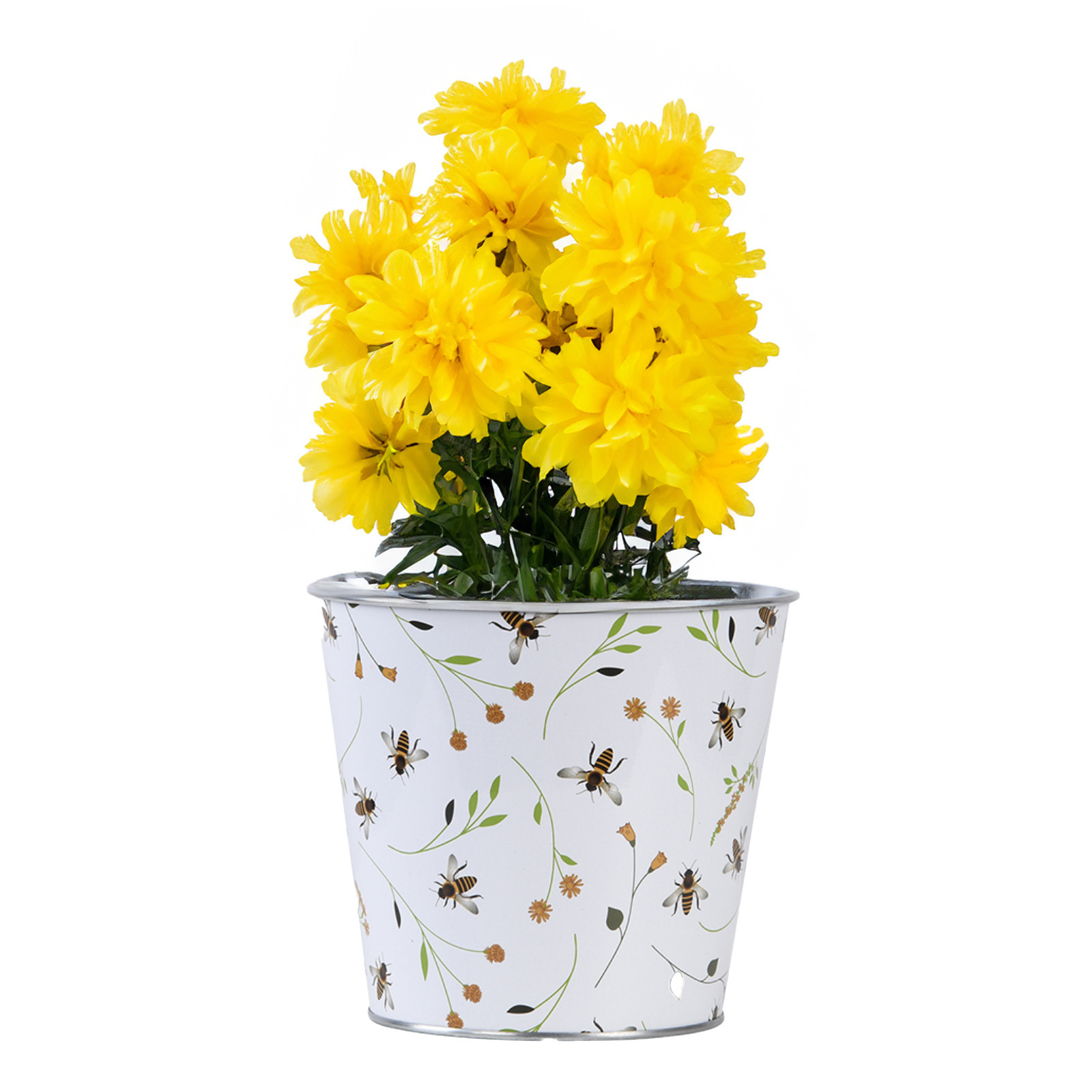 Plantenpot-bloempot emmer voor buiten zink Happy Bee L15 x D16 X H14 cm