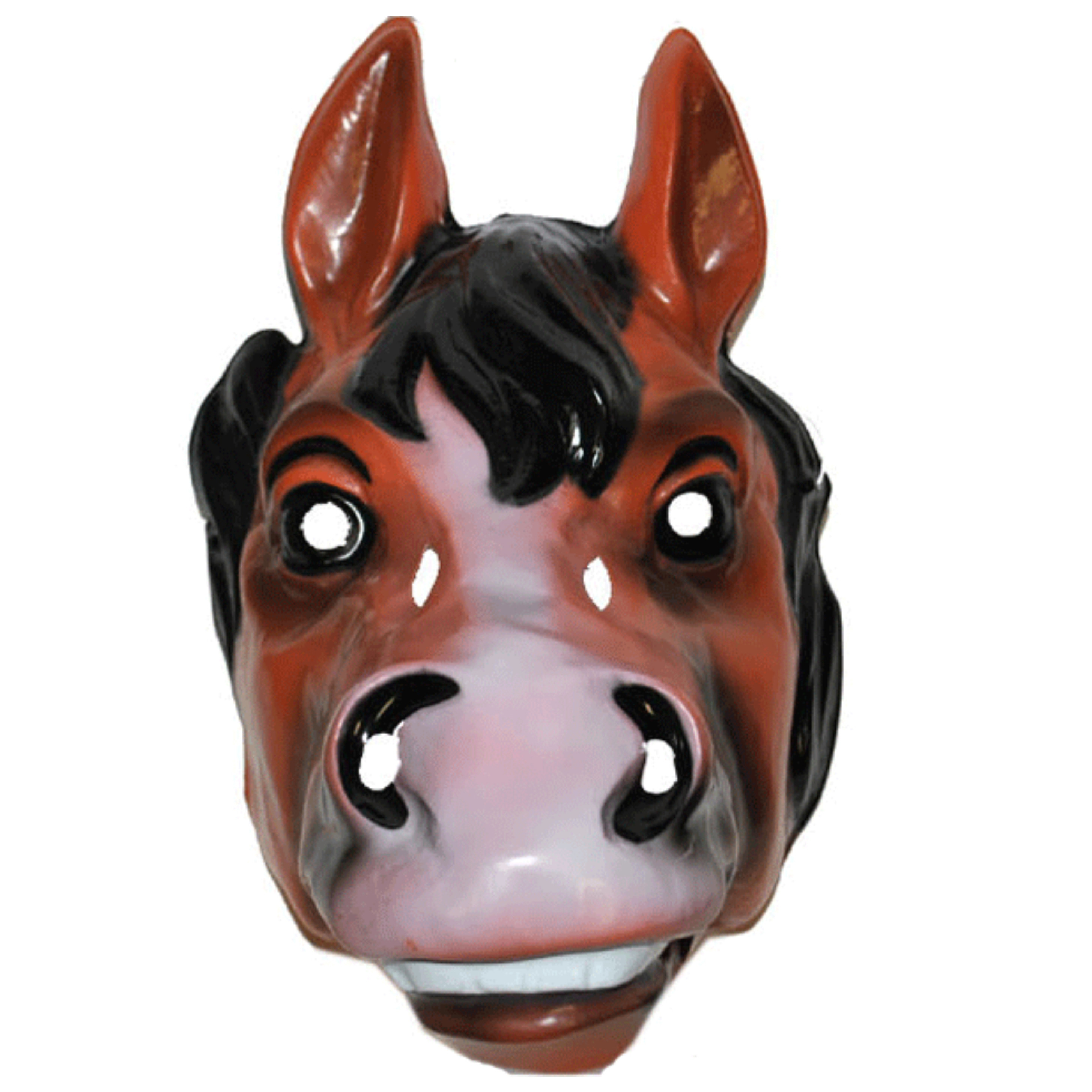 Plastic paarden masker voor volwassenen