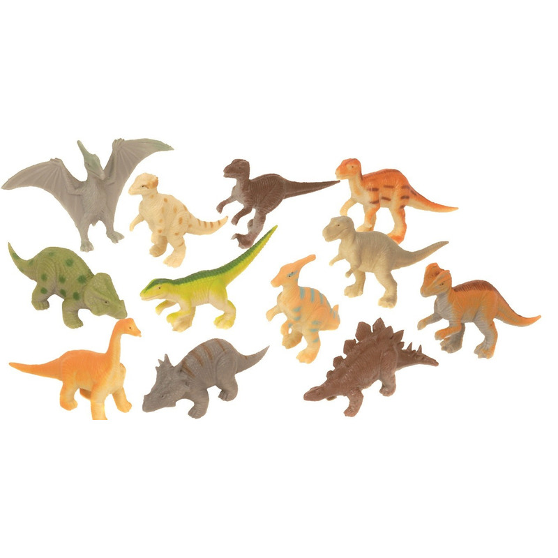 Plastic speelgoed dinosaurus dieren speelset 12-delig