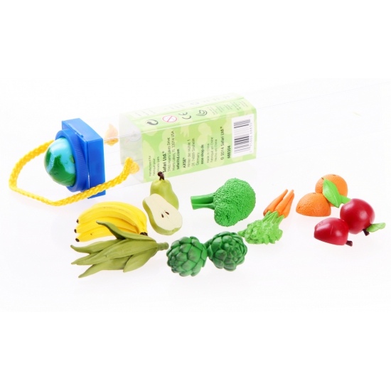 Plastic speelgoed fruit en groenten 8 stuks