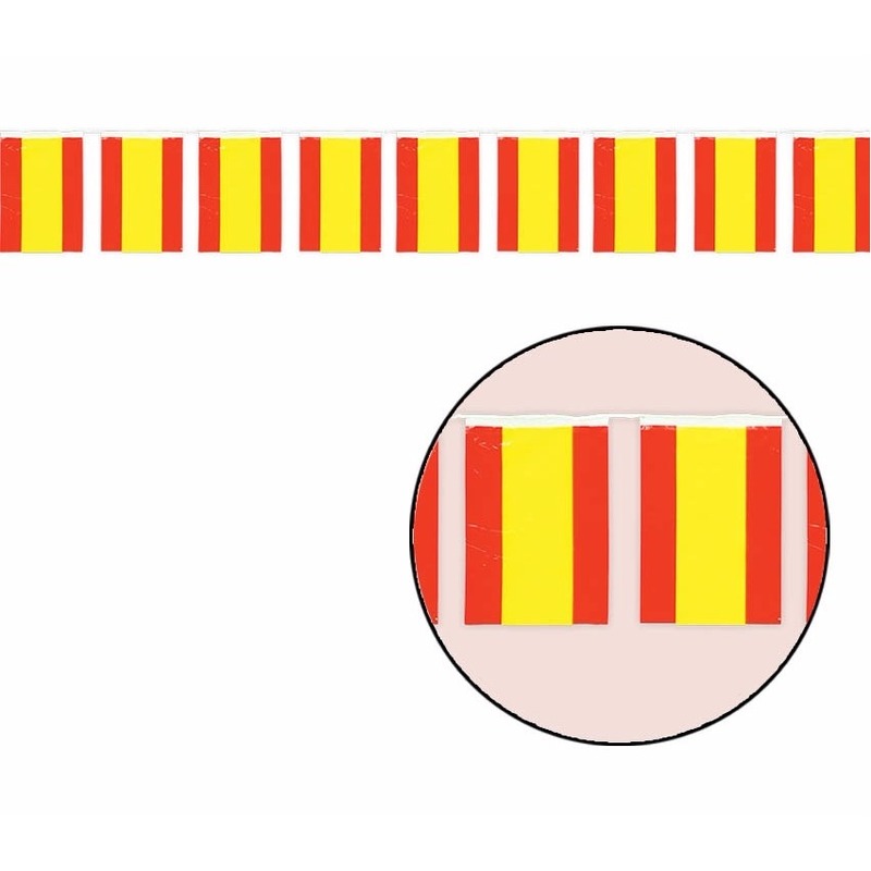 Plastic vlaggenlijn Spanje 50 meter