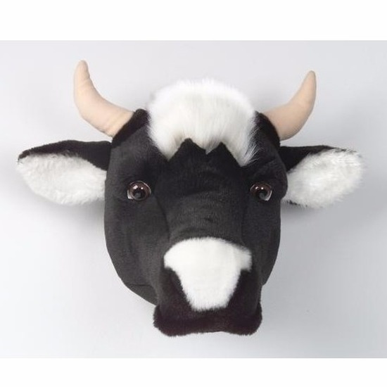 Pluche koe dierenhoofd knuffel 30 cm muurdecoratie