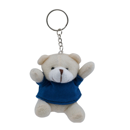 Pluche teddybeer knuffel sleutelhanger blauw 8 cm