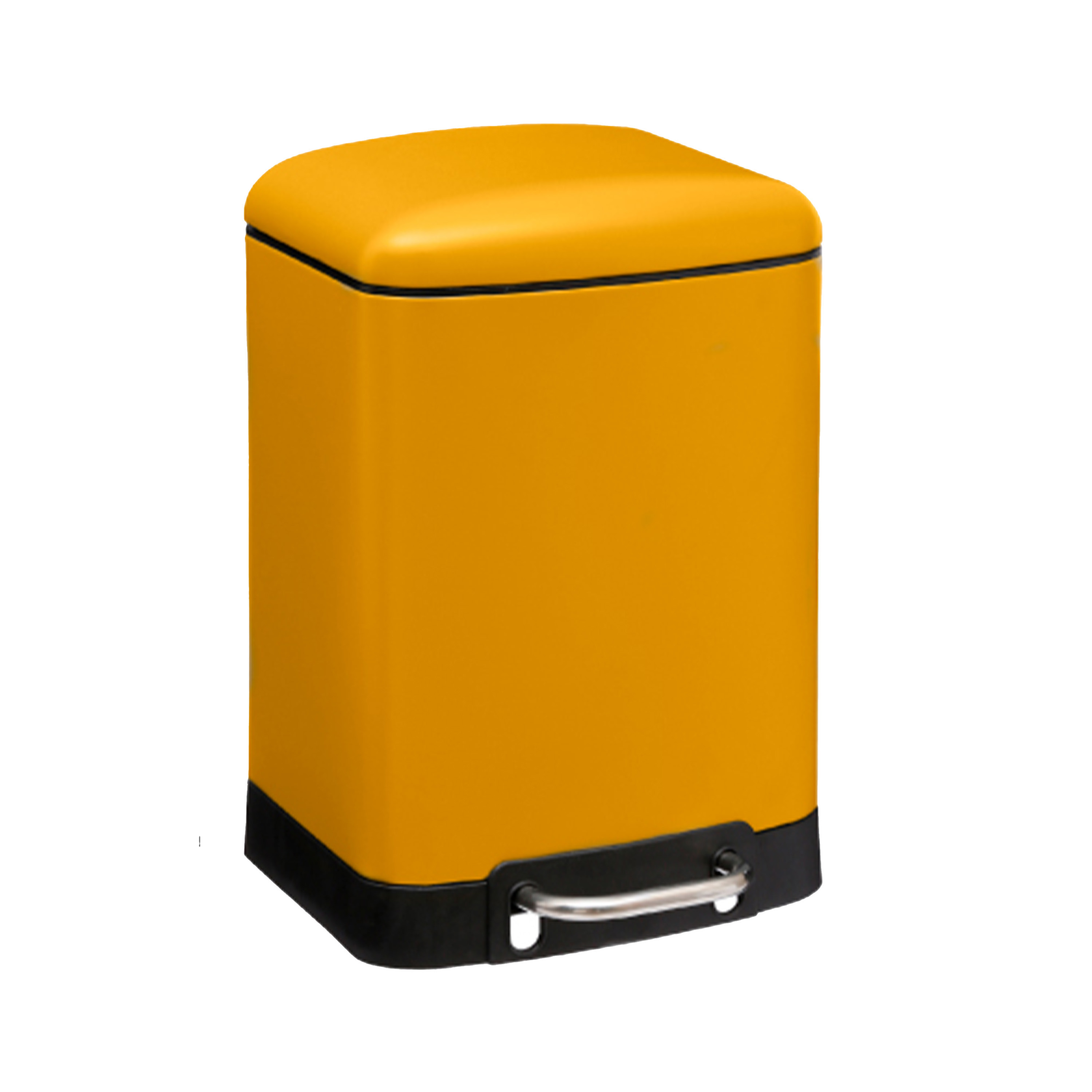 Prullenbak-pedaalemmer geel metaal 6 liter 23 x 22 x 32 cm toilet-badkamer