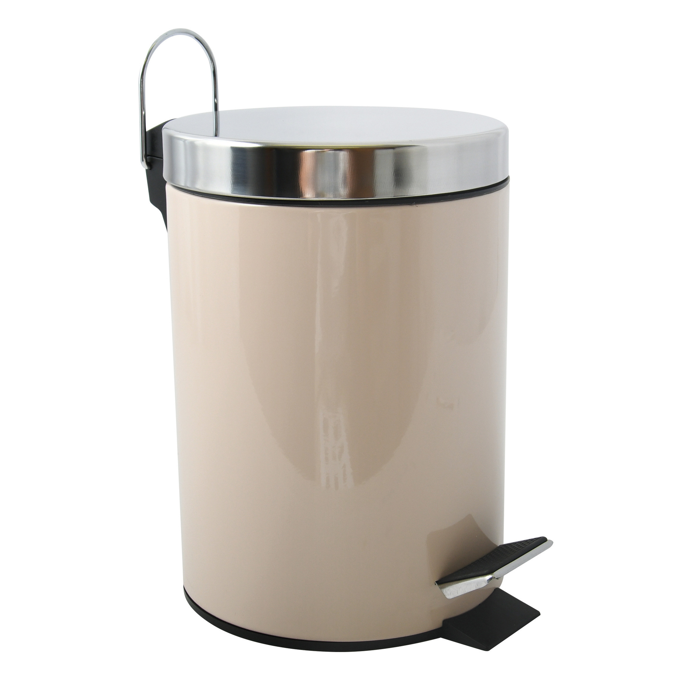 Prullenbak-pedaalemmer metaal beige 3 liter 17 x 25 cm Badkamer-toilet