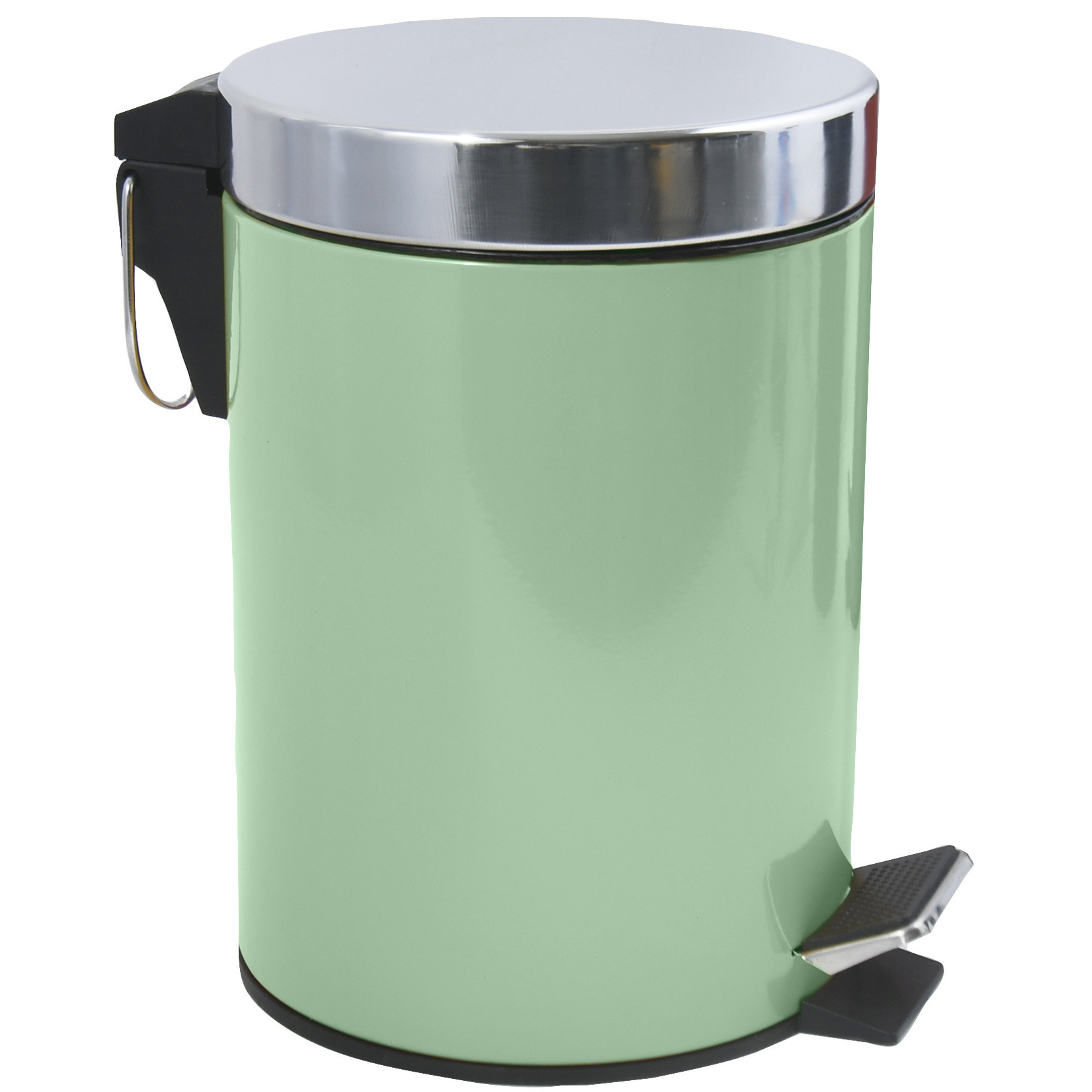 Prullenbak-pedaalemmer metaal groen 3 liter 17 x 25 cm Badkamer-toilet