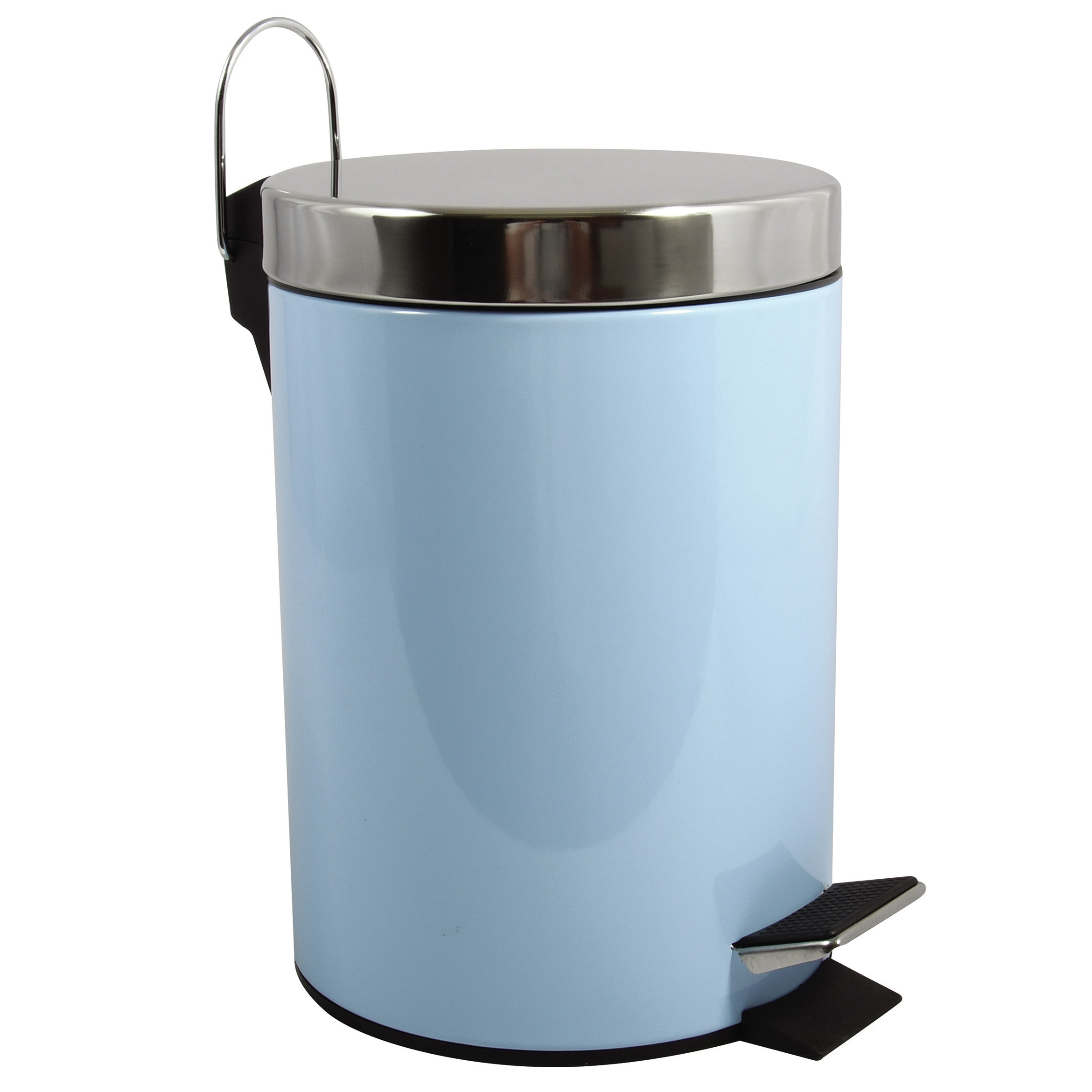 Prullenbak-pedaalemmer metaal pastel blauw 3 liter 17 x 25 cm Badkamer-toilet