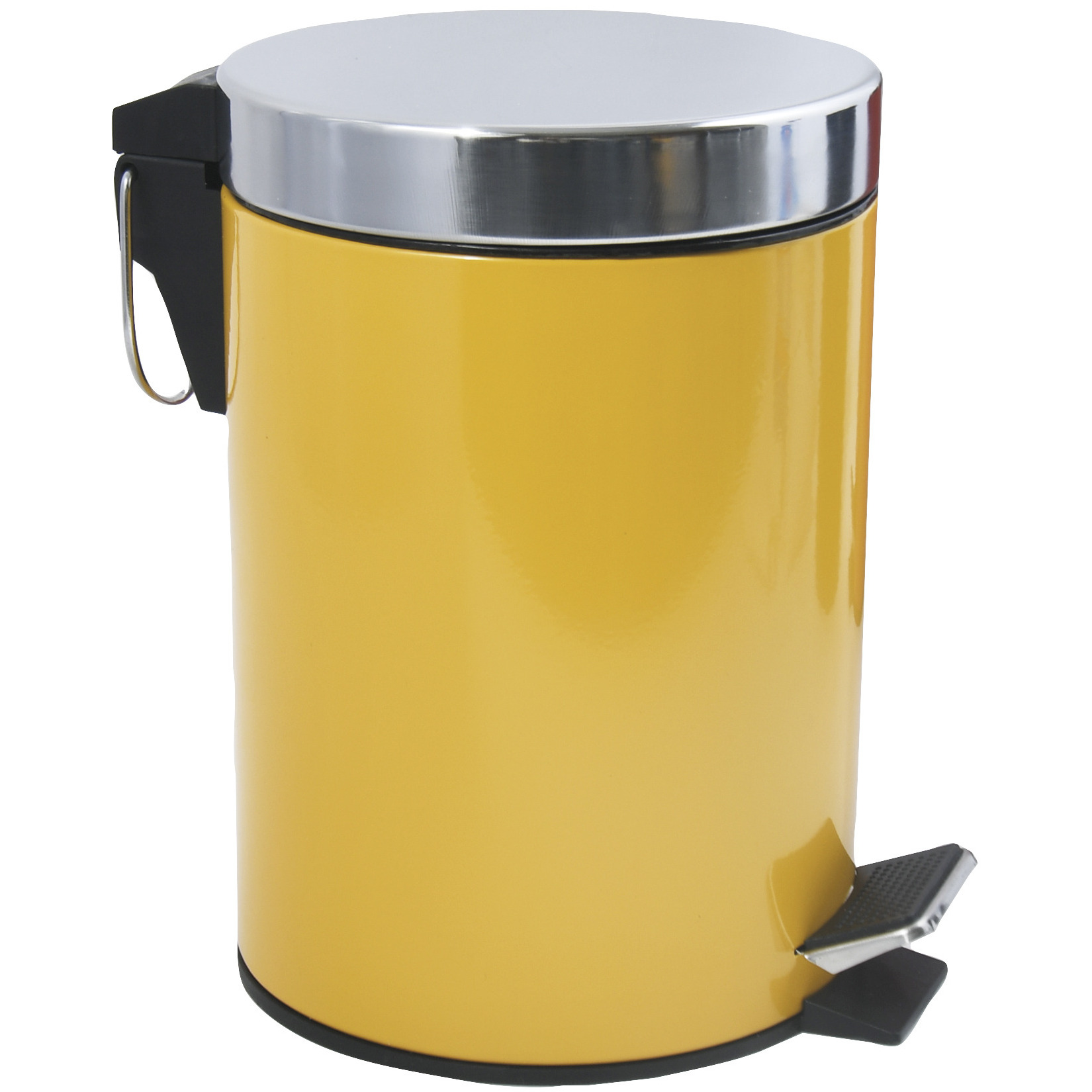 Prullenbak-pedaalemmer metaal saffraan geel 3 liter 17 x 25 cm Badkamer-toilet