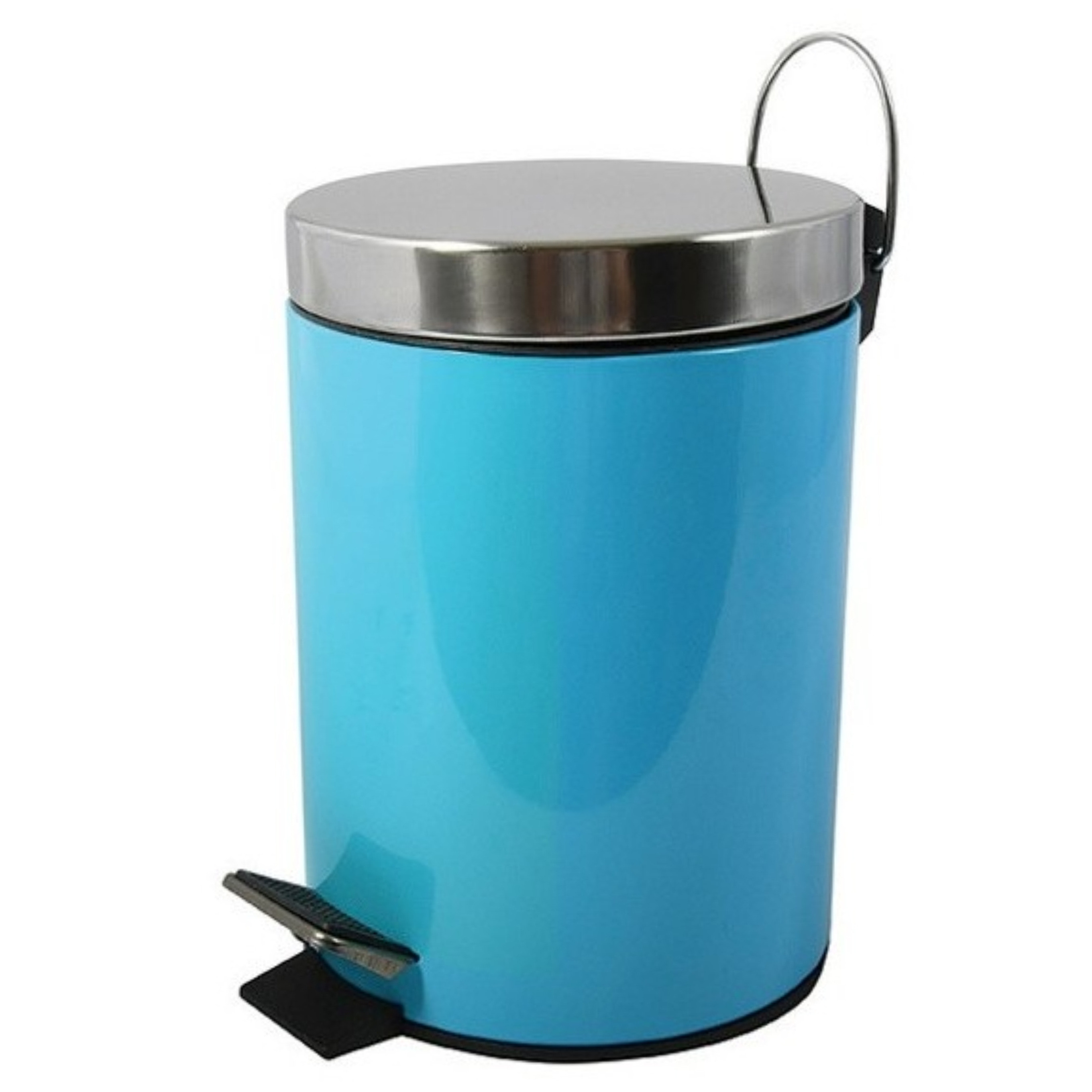 Prullenbak-pedaalemmer metaal turquoise blauw 3 liter 17 x 25 cm Badkamer-toilet