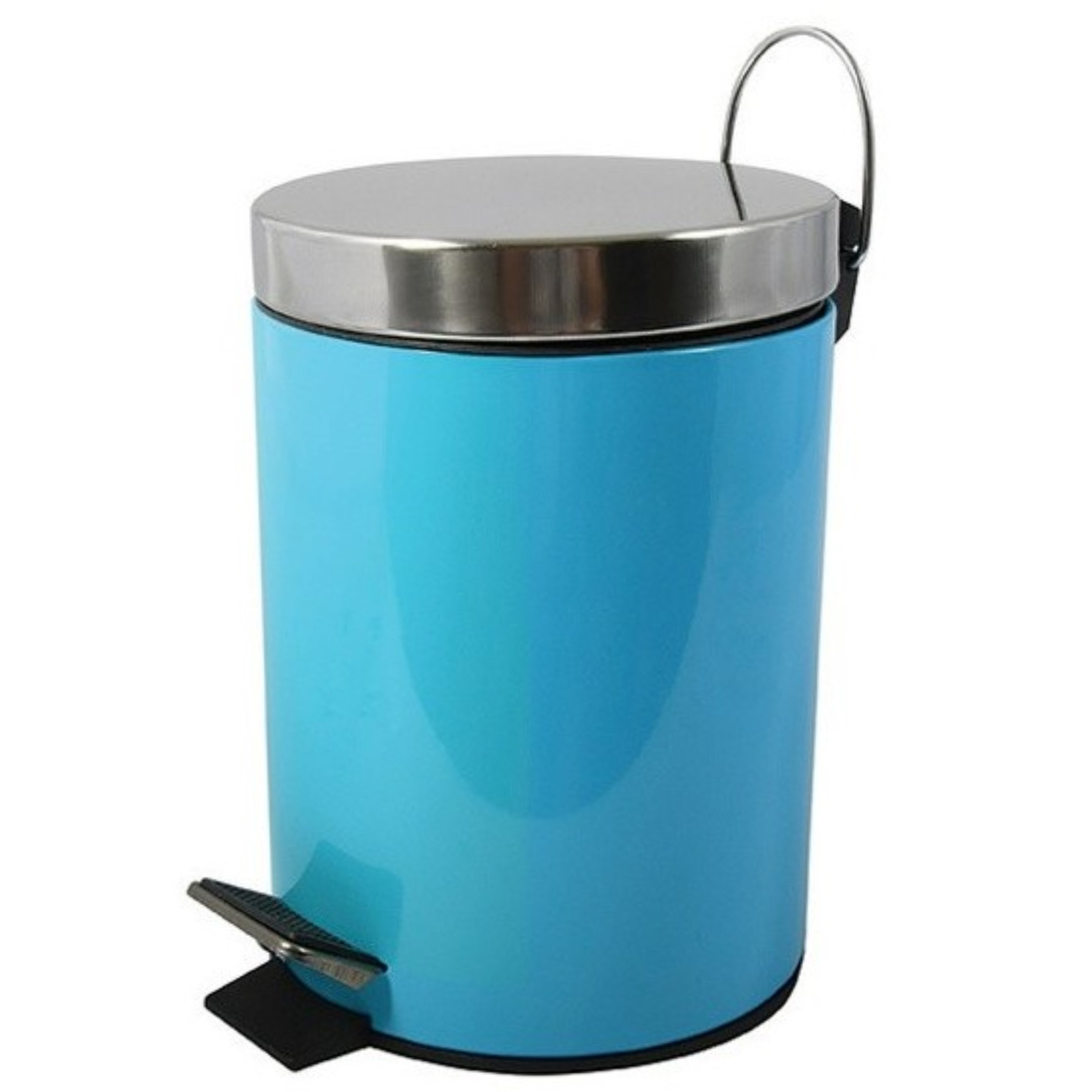 Prullenbak-pedaalemmer metaal turquoise blauw 5 liter 20 x 28 cm Badkamer-toilet