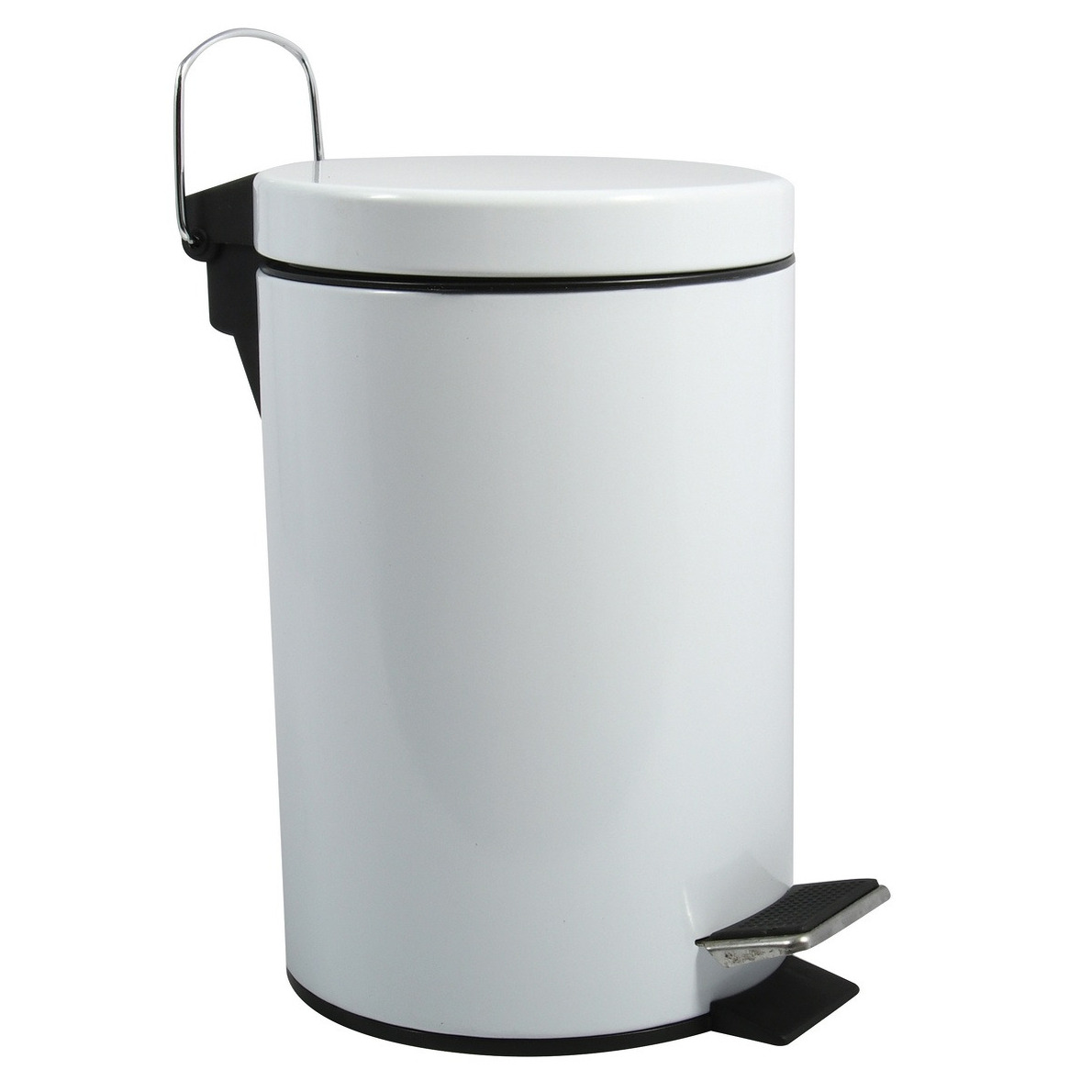 Prullenbak-pedaalemmer metaal wit 3 liter 17 x 25 cm Badkamer-toilet