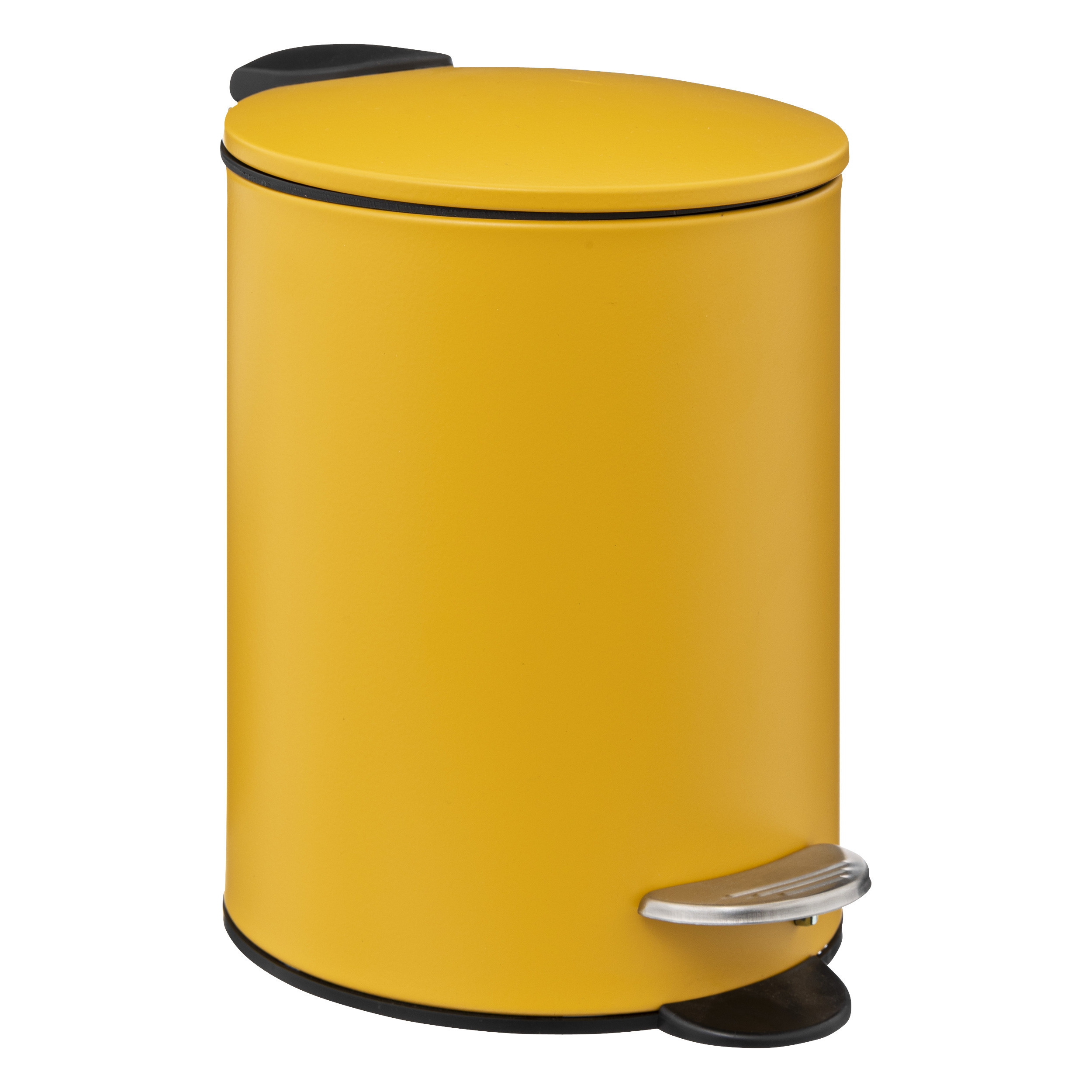 Prullenbak-pedaalemmer mosterd geel metaal 3 liter 17 x 23 cm