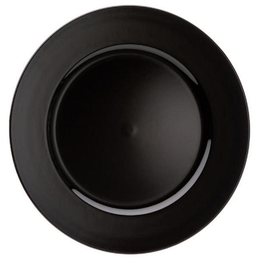 Rond kaarsenbord-kaarsenplateau zwart kunststof 33 cm