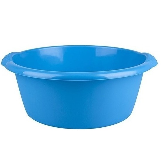 Ronde afwasteil-afwasbak blauw 10 liter