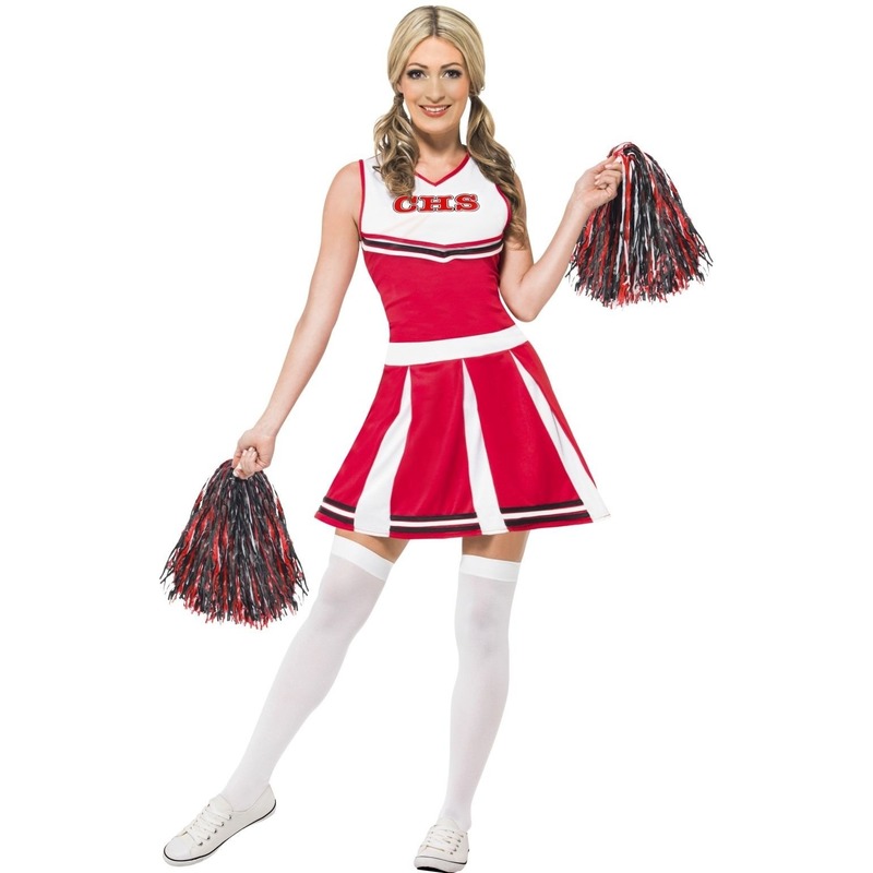Rood cheerleader jurkje voor dames