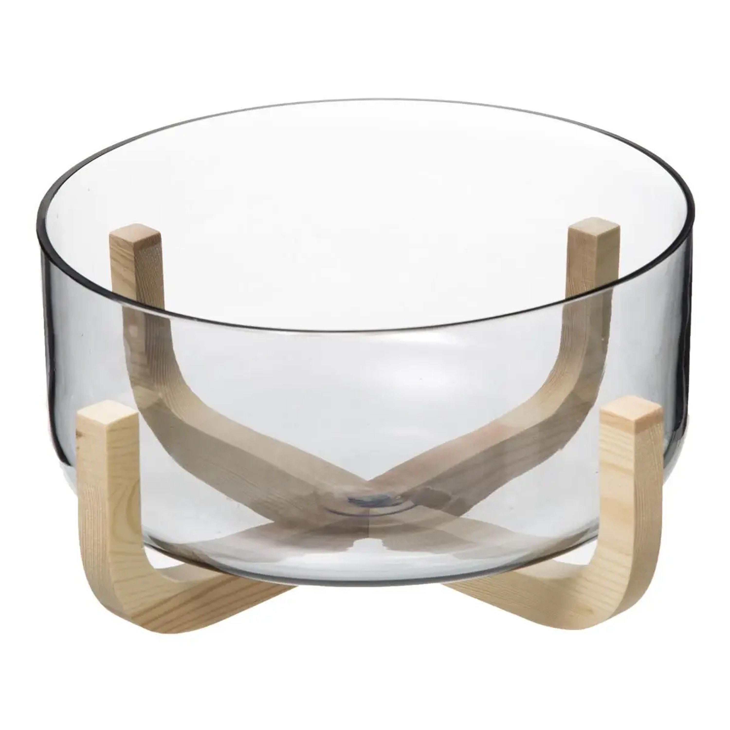 Secret de Gourmet Slakom-serveer schaal- Glas-hout D24 x 12 cm
