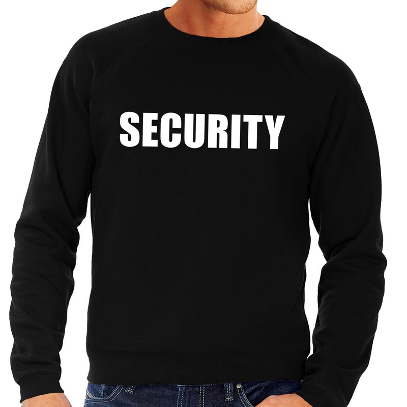 Security tekst sweater-trui zwart voor heren
