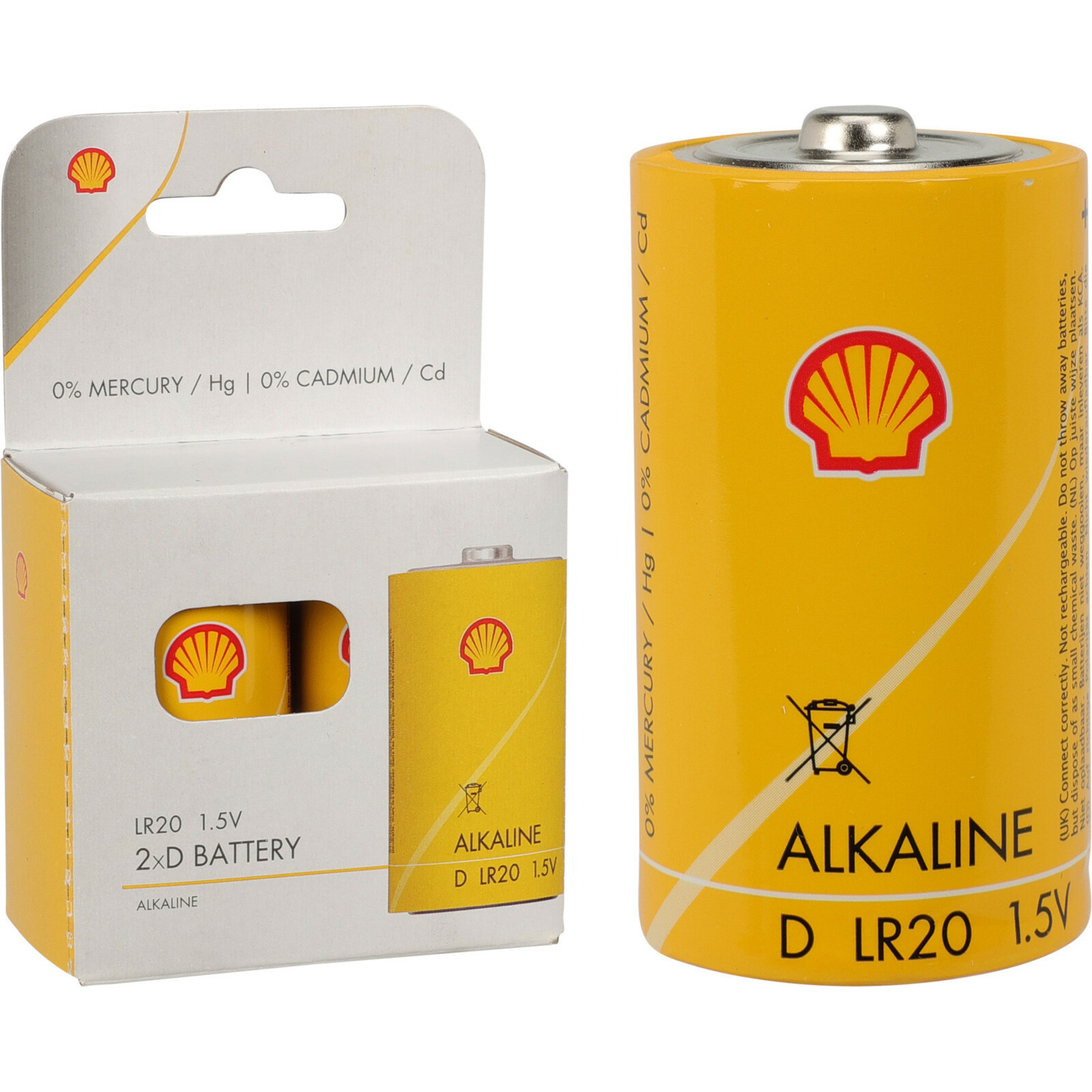 Shell Batterijen type LR20 2x stuks Alkaline Longlife