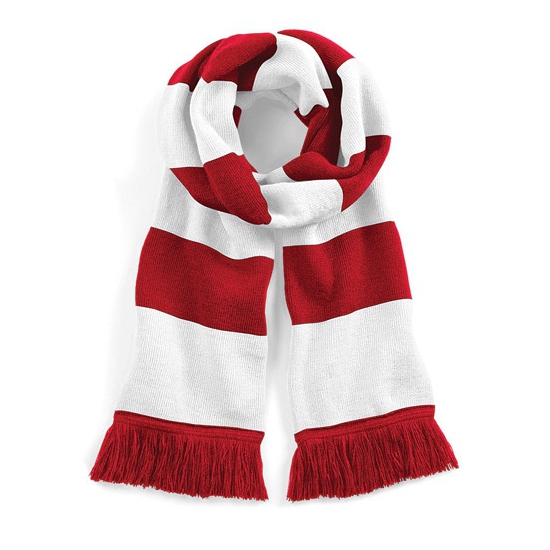Sjaal met brede streep rood/wit