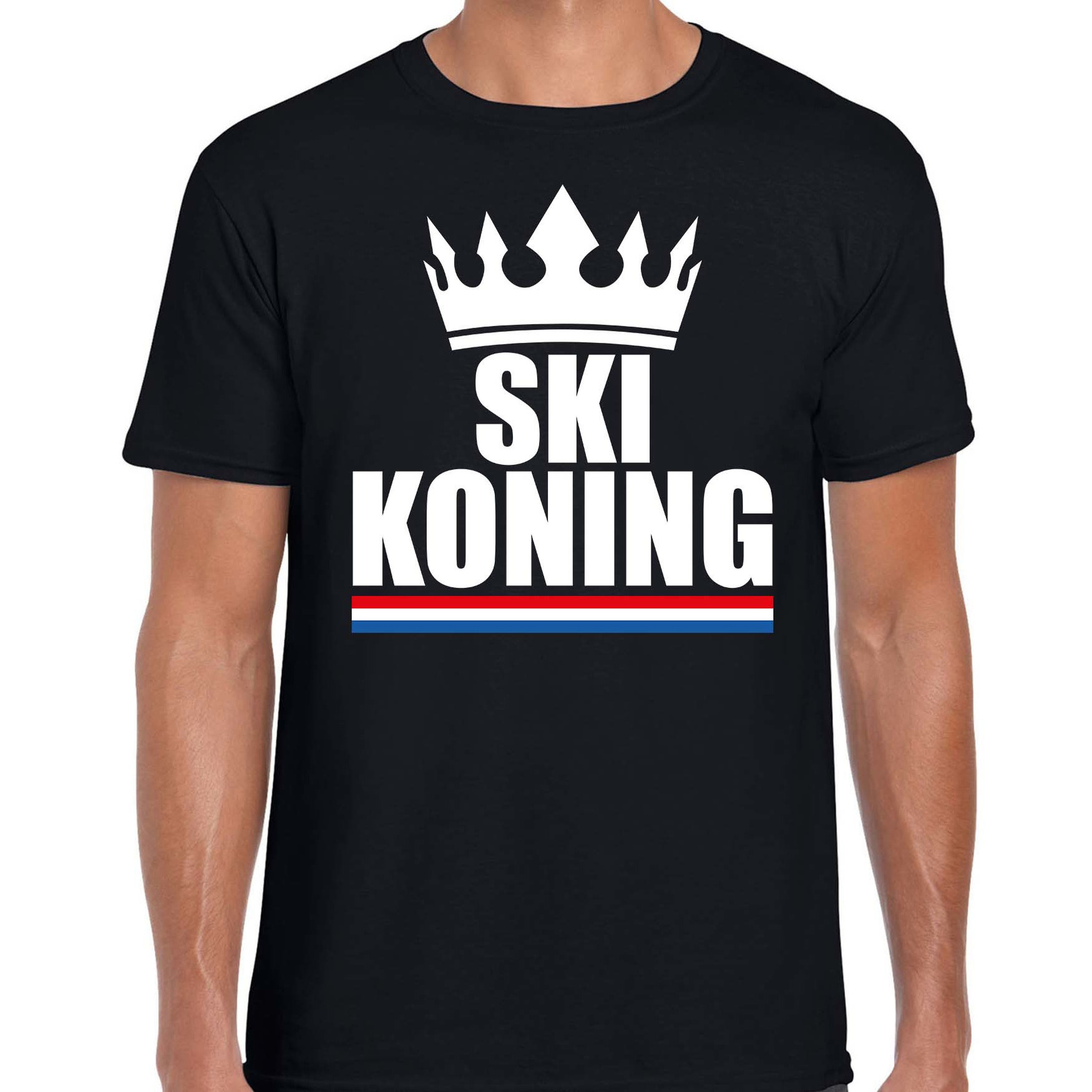 Ski koning apres ski t-shirt zwart heren Sport-hobby shirts