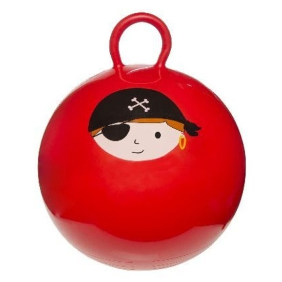 Skippybal rood met piraat 45 cm voor jongens