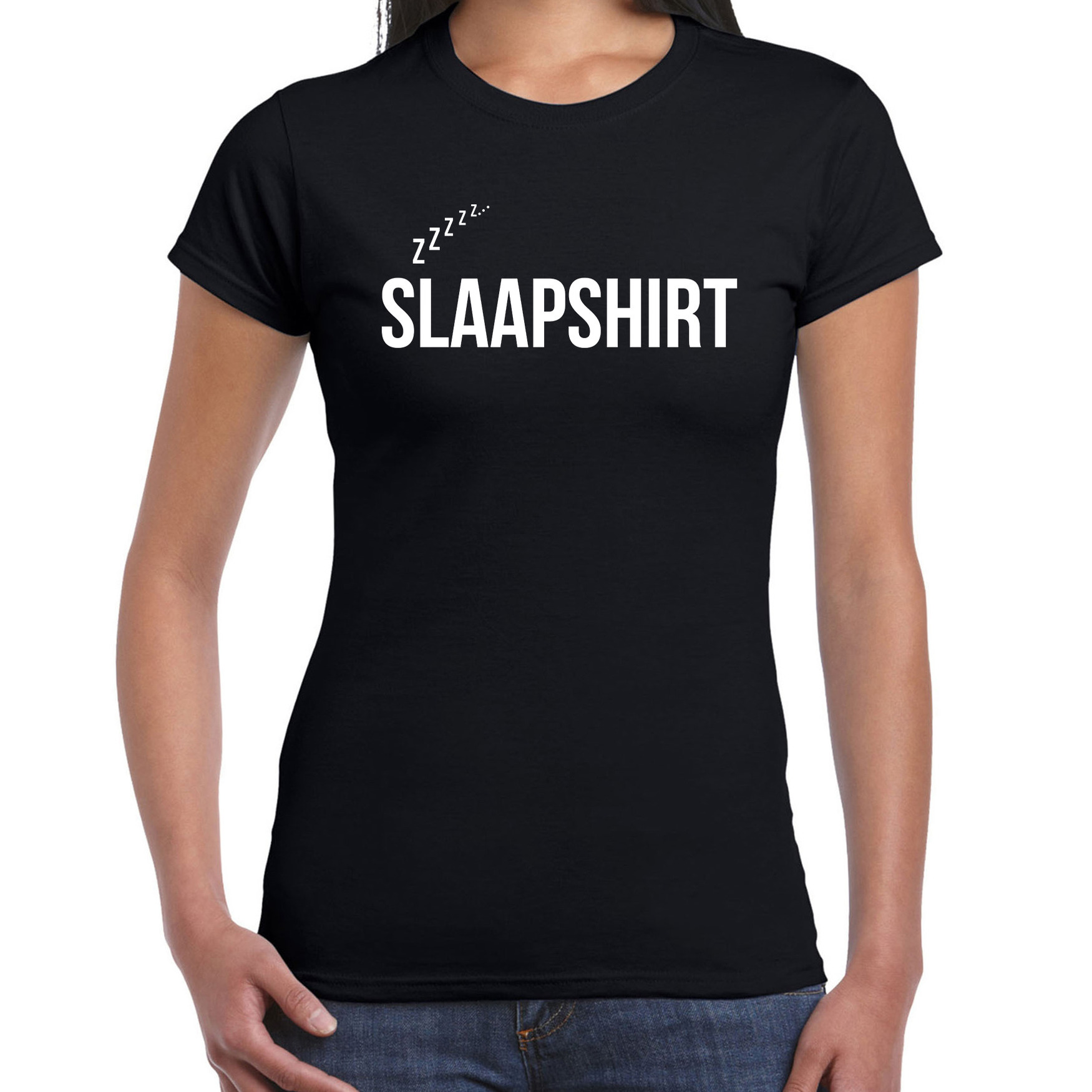 Slaapshirt fun tekst pyjama shirt zwart voor dames Grappig slaapshirt-slaap kleding t-shirt