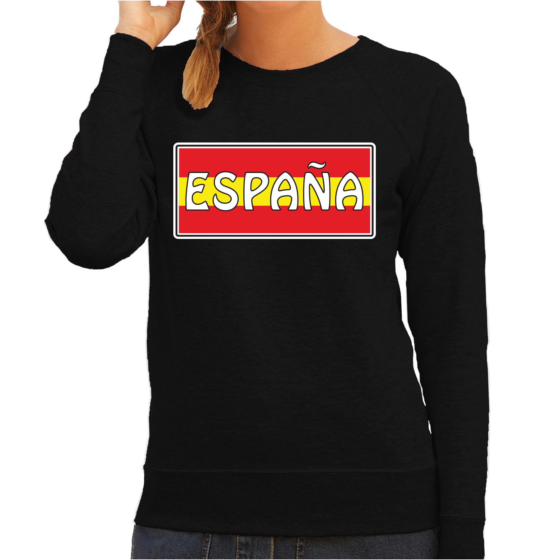 Spanje-Espana landen sweater zwart dames
