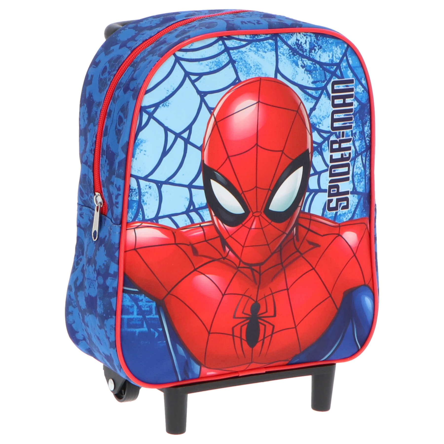 Spiderman handbagage reiskoffer-trolley blauw-rood 28 cm voor kinderen