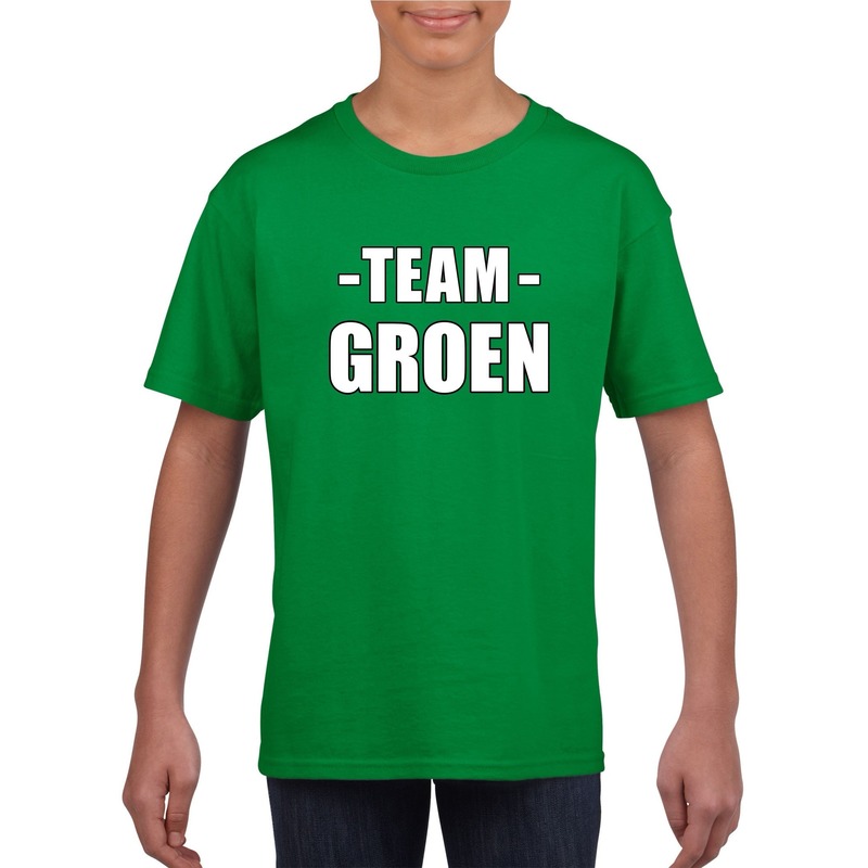 Sportdag team groen shirt kinderen