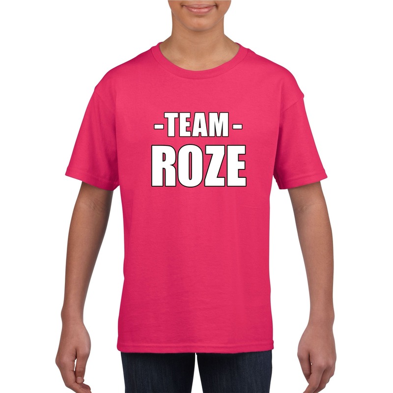 Sportdag team roze shirt kinderen