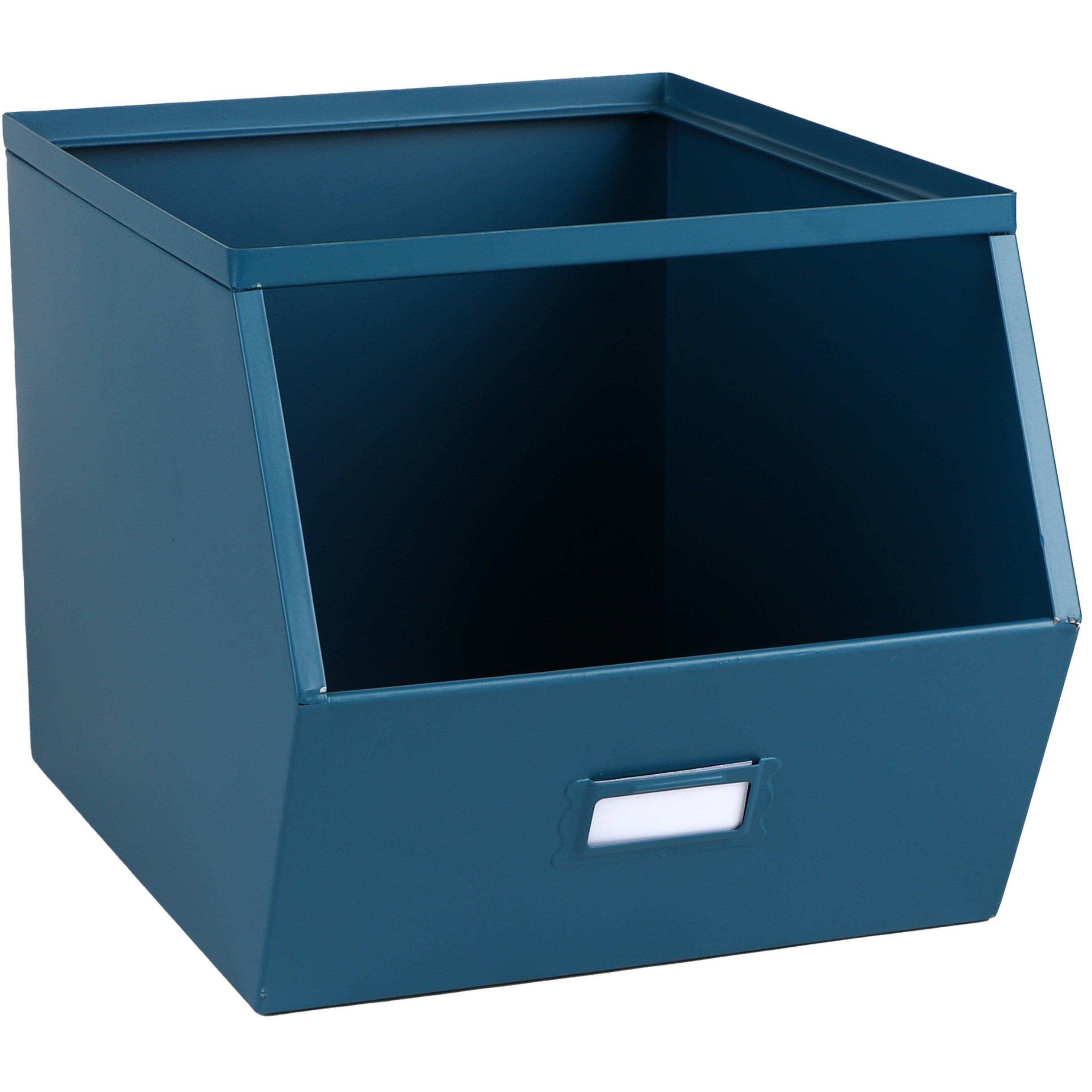Stapelbare opbergmand Open Metal Box L23 x B32 x H21 cm metaal donkerblauw